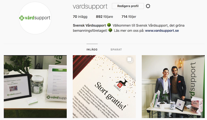 Vårdsupport på Instagram!